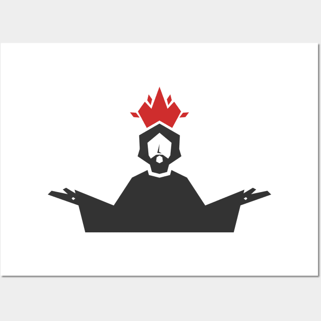 Jesus Christ with a crown in the form of the flame of the fire of the Spirit Wall Art by Reformer
